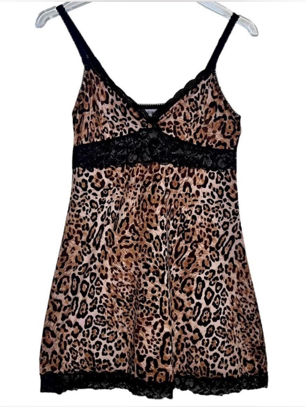 Marilyn Monroe Intimates Cheetah print Chemise slip mini dress